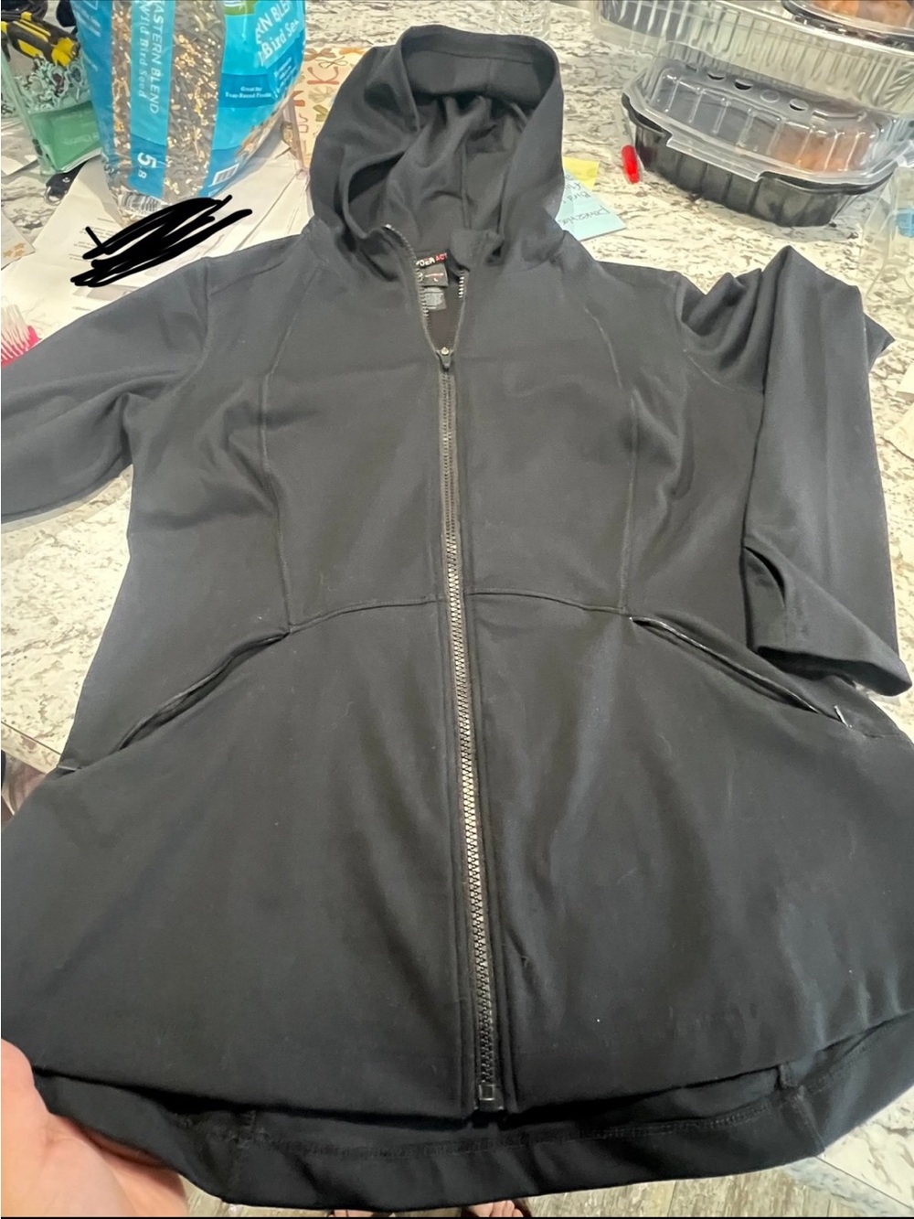 Spyder Black Full-Zip Hooded Bomber Jacket